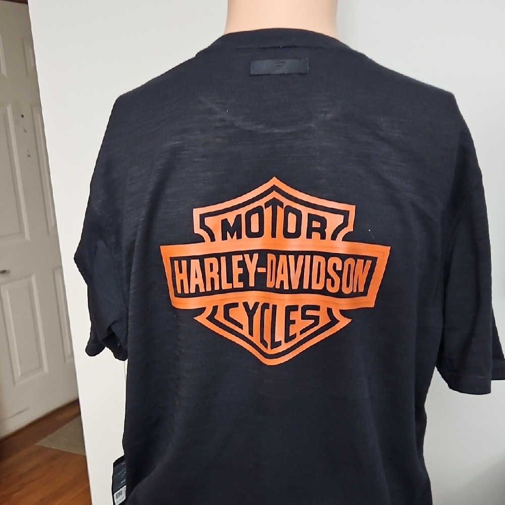 3/$35 - Harley-Davidson Designer Shirt, Black And Orange